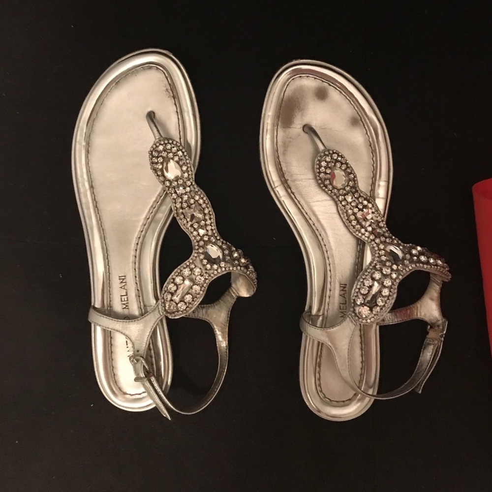 Silver Beaded Sandals size 9.5